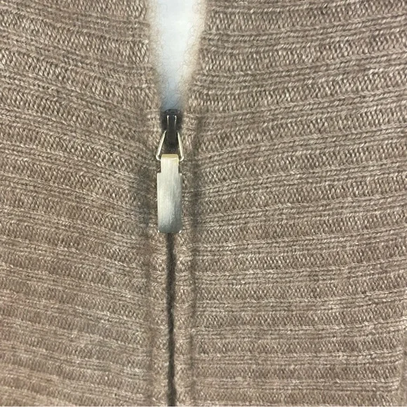 Qiviuk Joel Woman Qiviut/Merino/Silk Zip-Front Cardigan Sweater L - Picture 4 of 10